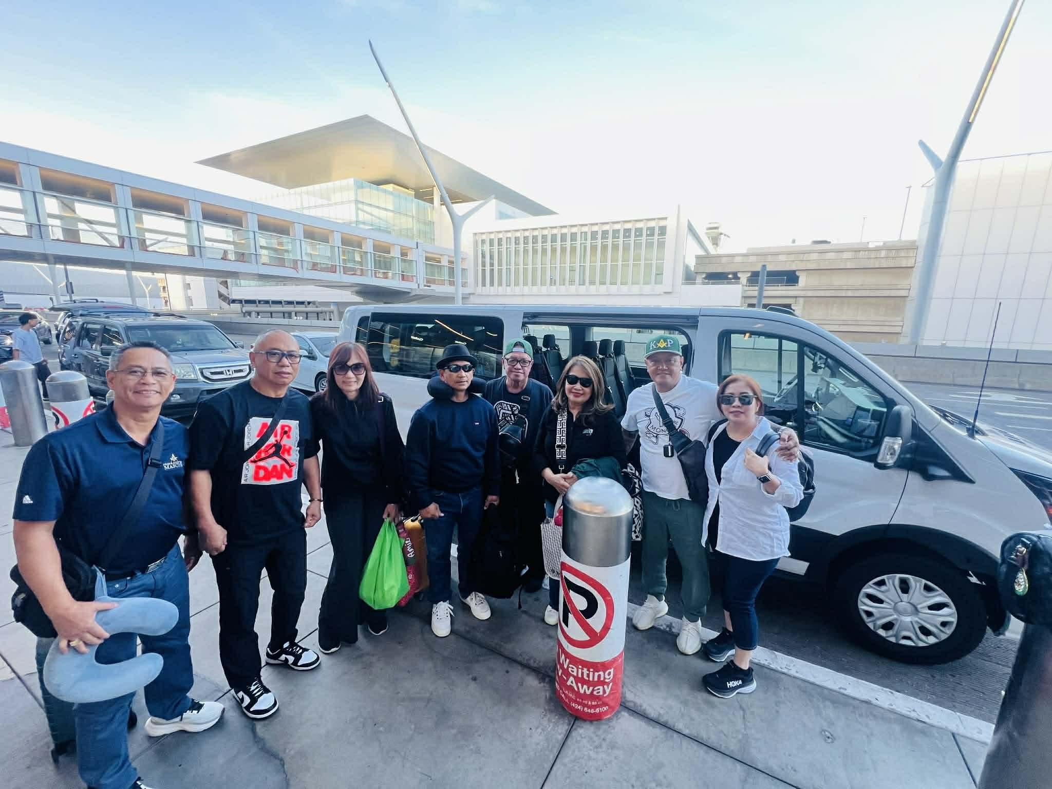 Travel party at LAX — Safe arrival